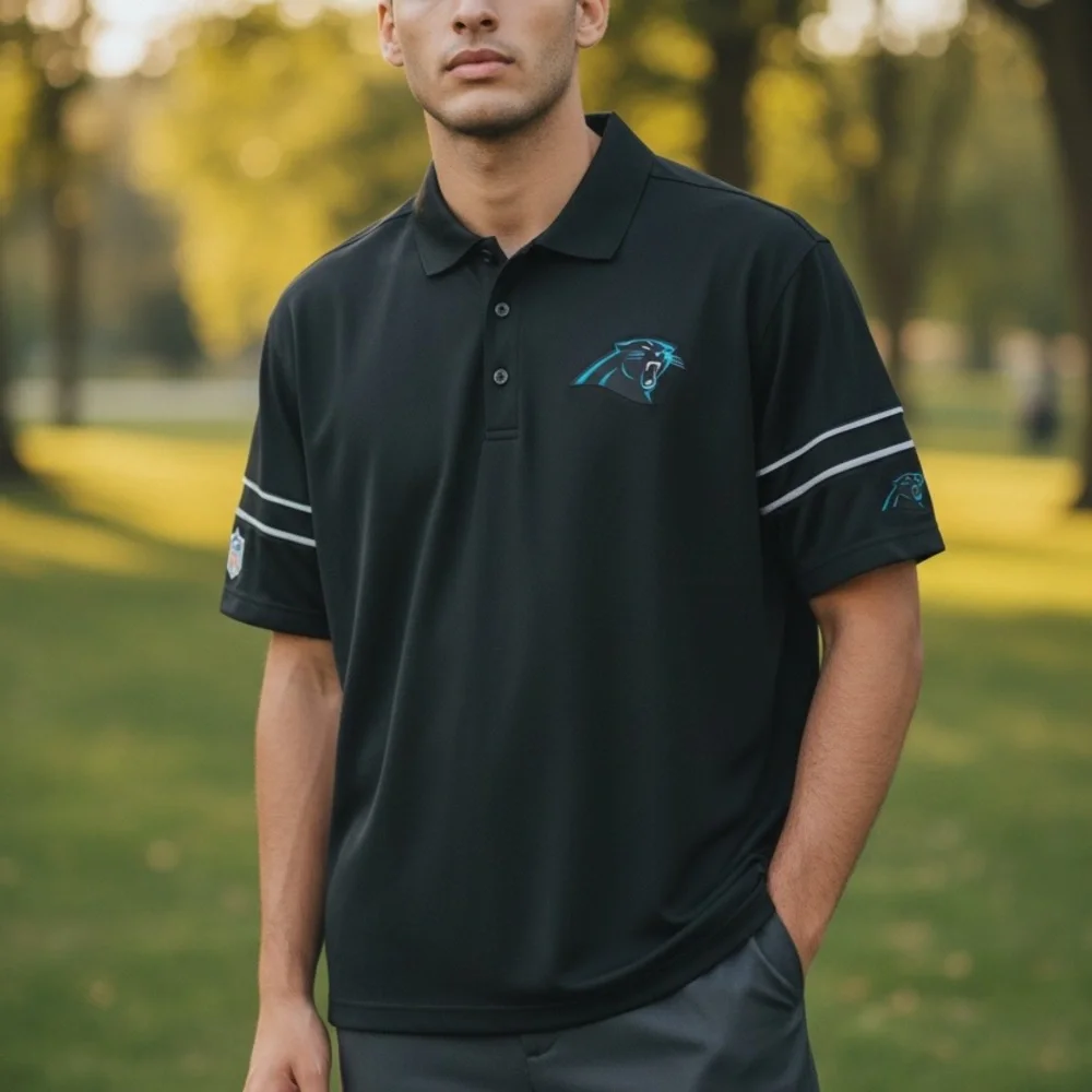 Nike Carolina Panthers NFL dri fit Black Polo with  size XL